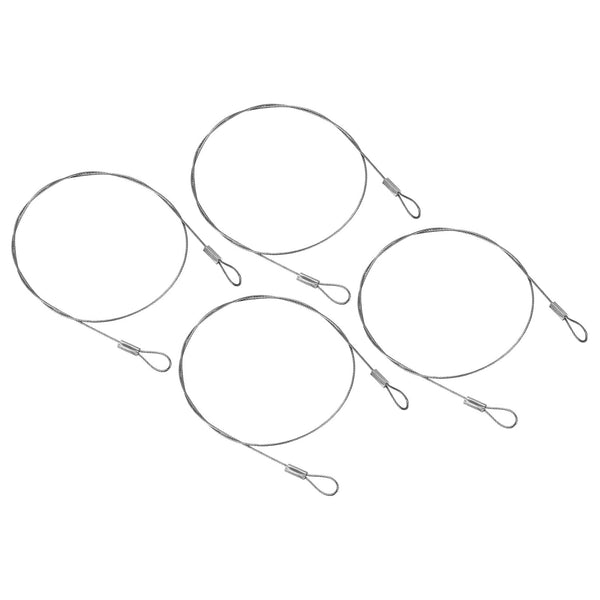PATIKIL 20 Inch Safety Security Cable Wire, 4 Pack Stainless Steel Stage Lights Rope with Double Loop