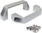 2-Pack Silver Aluminium Alloy Rectangular Industrial Pull Handle, 120mm for 30 Series European Standard Profile