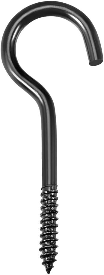 uxcell 2" Screw Eye Hooks – Self Tapping Screws, Screw-in Hanger Eye-Shape Hooks, Black, 12pcs