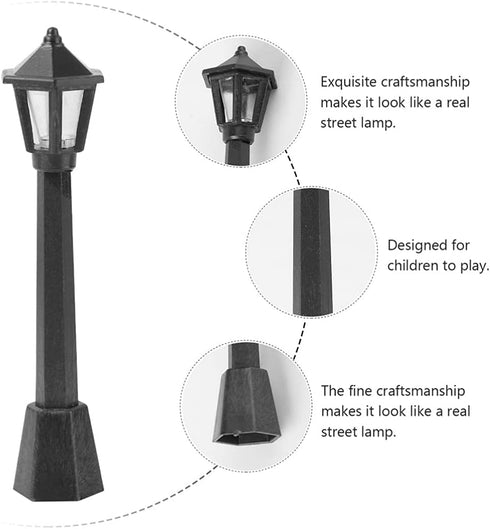 EXCEART 6pcs Miniature Lights - Tiny House Streetlights Model, Christmas Decorations Doll House Accessory