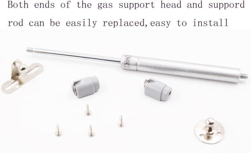 80N/18 lb Gas Strut Cabinet Hinge Safety Lift Support, 6" Length, 4 Set, Silver
