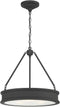 Minka Lavery 28990 100-Watt 3-Light Matte Black Drum Pendant Light with Frosted