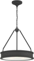 Minka Lavery 28990 100-Watt 3-Light Matte Black Drum Pendant Light with Frosted