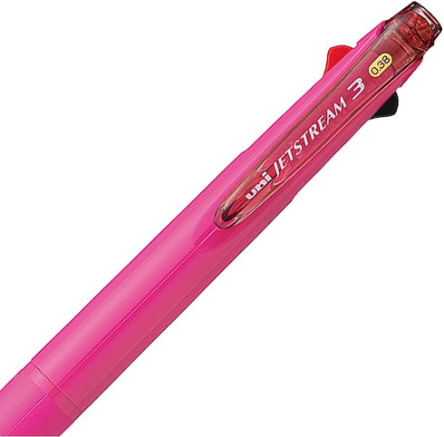 Uni Ballpoint Pen Jetstream 3 Color Black, Red, Blue Ink 0.38mm, Rose Pink