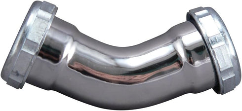 Plumb Pak Drain Pipe Elbow with Nuts and Washers, 45 deg, 1-1/4 in, Brass