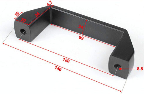 2-Pack Black Aluminium Alloy Handle | Rectangular Industrial Pull Handle for 30 Series Aluminum Extrusion Profile 120mm