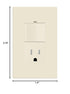 15A 120V/125V LCS1-1PTR-LASWP, LIDER Matte Finish Lighted Combination Decorator Switch and Tamper-Resistant Receptacle