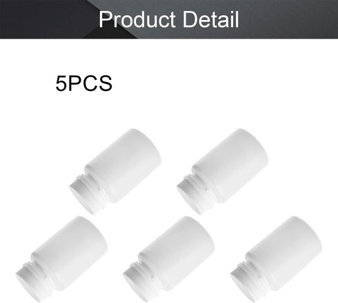 Othmro PE Plastic Lab Chemical Reagent Bottles, 5pcs 150ml/5.1oz Wide Mouth Round Sample Storage