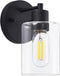 Black Wall Sconce,Wall Light Fixtures, Modern Bathroom Light Fixture with Clear Glass