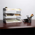 Elegant Designs HG1022-WWH Wood Desk Organizer, Home Office Mail Letter Tray with 3 Shelves, White Wash