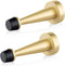 QOGRISUN Heavy Duty Solid Brass Door Stops, 3-1/4-inch Decorative Gold Wall Protector with Rubber Bumper Tip