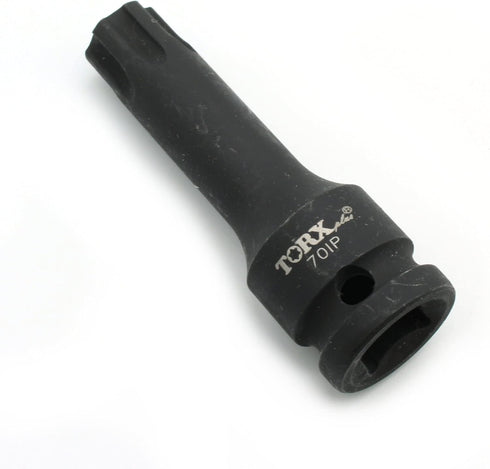 TEMO IP70 3 Inch Long Black Impact Torx Plus 6 Point Socket Bit, 1/2 Inch Square Drive