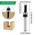 Ozmatip 5pcs 1/4 1/4", 3/8", 9/16", 3/4", 1" Pattern Flush Trim Router Bit Shank, Carbide Tipped Top Bearing Template