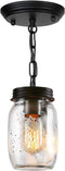 Glass Mason Jar Light Fixtures, 1-Light Kitchen Island Pendant Lighting Farmhouse Light