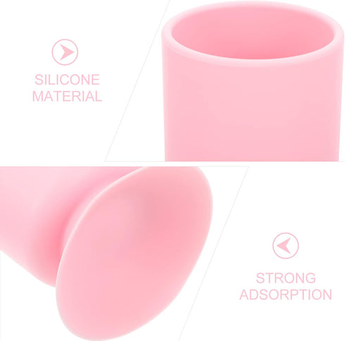 FOMIYES Silicone Suction Cup Pen Holder, Makeup Brush Holders, Desk Pencil Case Organizer, Non-Slip Storage Bucket