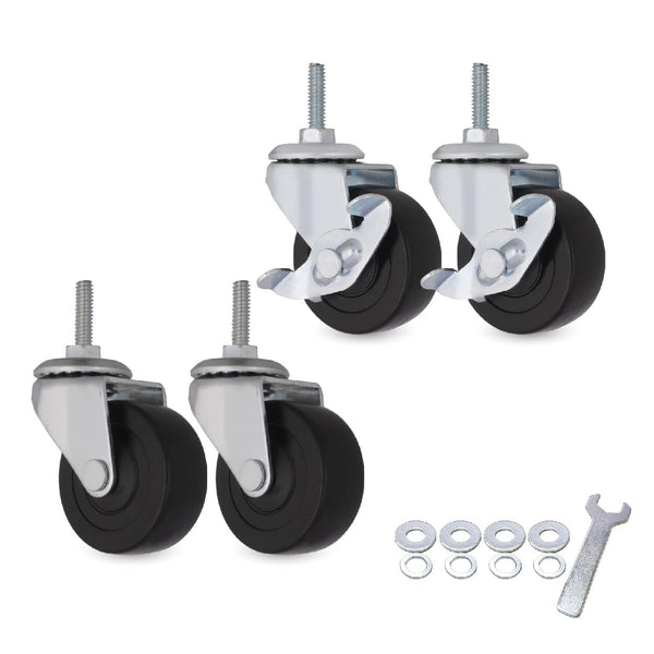 AXL 5/16 Threaded Stem Casters, 2 Inch Caster Wheels, Replacement Wheels for Shelves, Trolley, Furniture (Pack of 4)