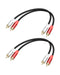 GELRHONR 2Pack 2RCA to 2RCA Cable 1FT, Short 2 RCA Male to
