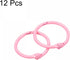 uxcell Loose-Leaf Binder Rings - 30mm/1.2 inch Metal Book Ring Key Holder, Pink, 12 Pack