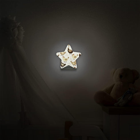 bisibuy Cute Chicken Night Lights Plug Into Wall Retro Fowl LED Nightlights with Dusk-to-Dawn Sensor Nightlight