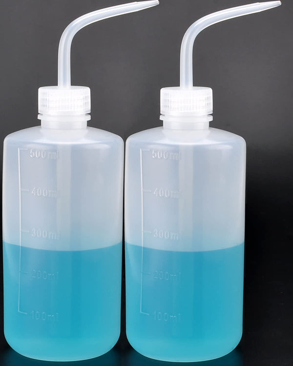 Valchoose 2Pack 500ml Squeeze Bottle, No Spill Wash Bottles with Measurement Lines, 16.9oz