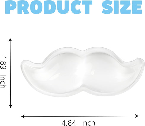 Elbow Gel Wrist Rest for Keyboard and Mouse Transparent White Mustache Pad Cushion Ergonomic Cute Clear Cool Mouse