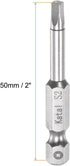 5pcs S2 Square Screwdriver Bit 1/4" Hex Shank 2" Length Magnetic Screw Driver Power Tool by HARFINGTON