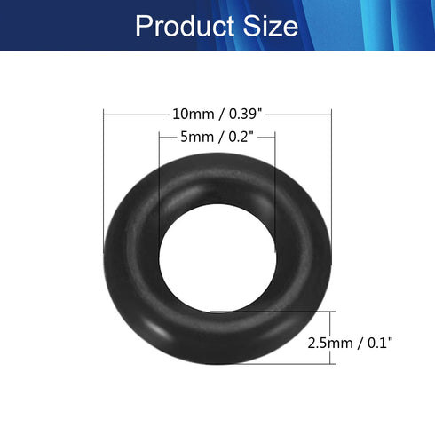 200Pcs Buna-N O-Ring Metric Nitrile Rubber Round Sealing O Ring Gasket for Electrical Appliance Mechanical Parts Plumbing Connection Faucet Repair Black Tone 0.39x0.19x0.09inch(ODxIDxW)