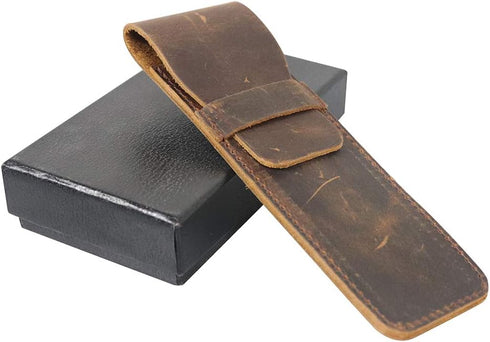 Leather Pocket Knife Sheath, Folding Knife Storage Case, Small Knife Pouch Holder, Waterproof Knife Cover, Knife Drawer Pocket Organizer (HGJ311) (Brown) by HERSENT