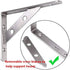 WSZD 4pcs 6 4 inch/150mm 100mm A Shelf Bracket, of x x Stainless Steel Solid Corner Brace L Brackets, Heavy Duty Wall