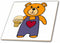 3dRose Funny Orange Teddy Bear Eating Ice Cream Cone Cartoon 12 Inch