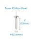 200Pcs #6 x 1 Truss Head Phillips Wood Screws, Stainless Steel 304 Self Tapping Screws by IMSCREWS