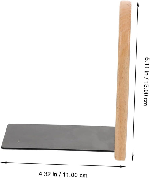 Simple Design Wooden Bookends for Desk and Shelf Thick Beech Wood Book Stand Book Holders for Office Organization