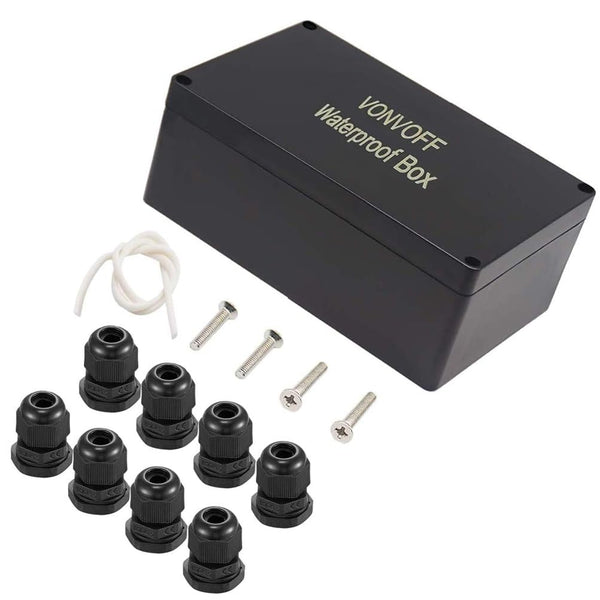 DIY Electrical Box, Universal Junction Box, Dustproof Waterproof IP65 ABS Plastic, with 4pcs M16 Cable Gland,