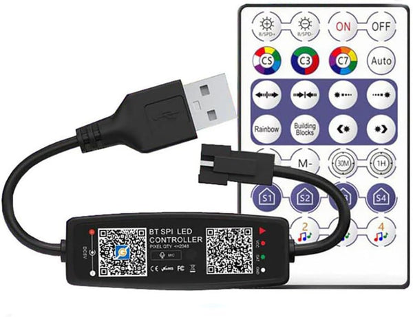 Vrabocry WS2811 WS2812B LED Controller Bluetooth Music with MIC for SK6812 WS2812 Pixel