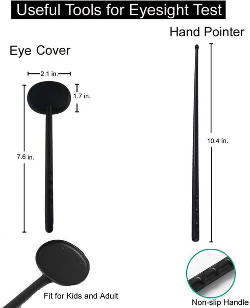 Eye Chart, Snellen Eye Chart for Eye Exams 20 Feet with Wood Frame, Canvas Low Vision Wall Chart