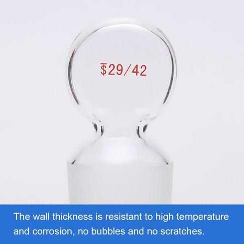 Glass Hollow Stopper Penny Head for 29/42 Outer Joint, Borosilicate Glass, Closed Bottom (5 Pcs)