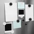 Magnet Bulletin Board 6 Pcs, Frameless Metal Magnetic Boards with 20 pcs Memo Strip for Office Home School Display