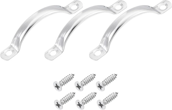 uxcell 3Pcs Stainless Steel Door Pull Handles, 78mm/3.07" Long with Screws for Cabinet Drawer Hardware