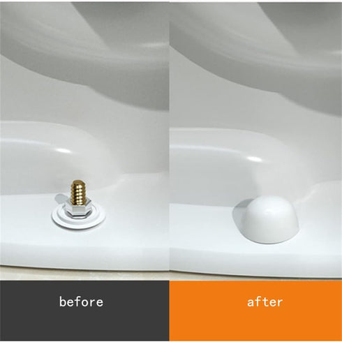4 Packs Universal Toilet Bolt Caps, Round Plastic Push-On Toilet Bowl Bolt Caps Covers, White Color