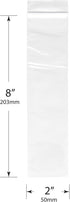 Plymor 2 Mil Zipper Reclosable Plastic Bags, 2" x 8" (Pack of 500)