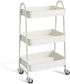 Generic 3 Tier Rolling Cart, Metal Utility Cart with Lockable Wheels - Kitchen Bathroom Organizer - White