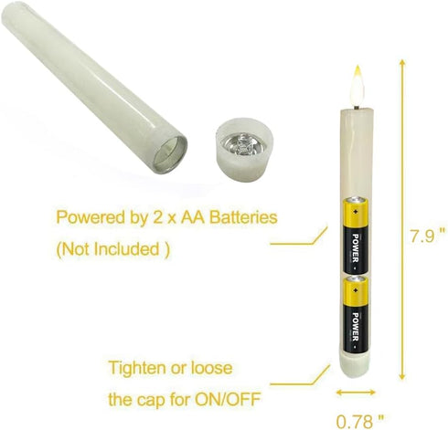 Houdlee 24 Pcs Flameless LED Taper Candle Battery Operated Flickering LED Candle with Warm Light for Church