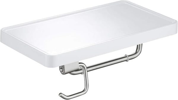 KIBI Deco Single Roll Toilet Paper Holder with Shelf for Bathroom, Wall