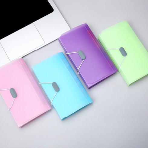 ESUPPORT 4 Pack Mini Accordion File Organizer, 13 Pockets Expanding File Folders for Storage of Invoice Cards, Coupons,