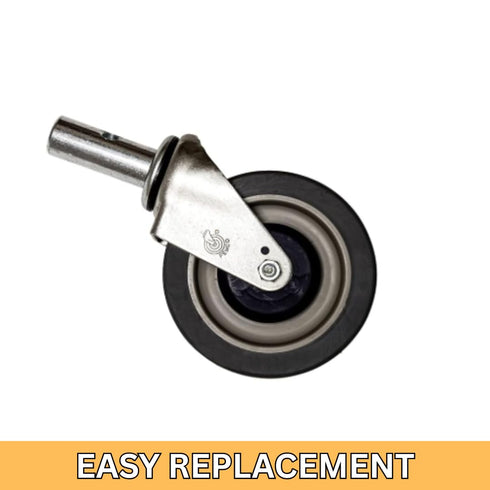 5 inch Set 1 Caster Wheel - Heavy Duty Swivel Caster - Thermoplastic Rubber - Strong and Secure Fit - Industrial Wheel