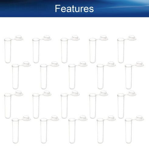 Bettomshin 200Pcs 7ml Round Bottom Centrifuge Tubes with Snap Cap, Transparent Mini Plastic Test Tubes