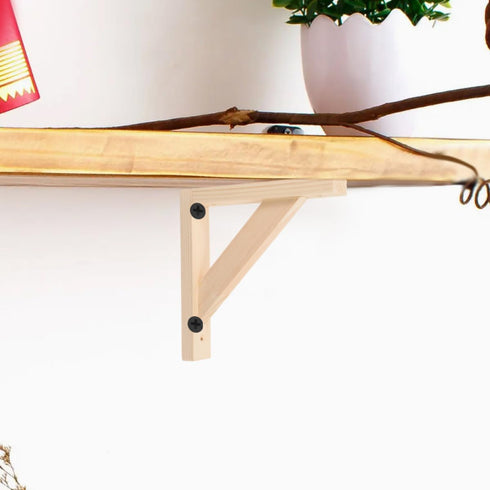 2pcs 20x20cm Balacoo Solid Wood Triangle Shelf Brackets Heavy Duty Wall Shelf Supports and Workbench Storage