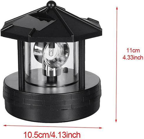Tookie 1PC 360 Solar Lighthouse, Rotating Outdoor Waterproof LED Solar Light Beacons Tower Decorative, Degree Rotating