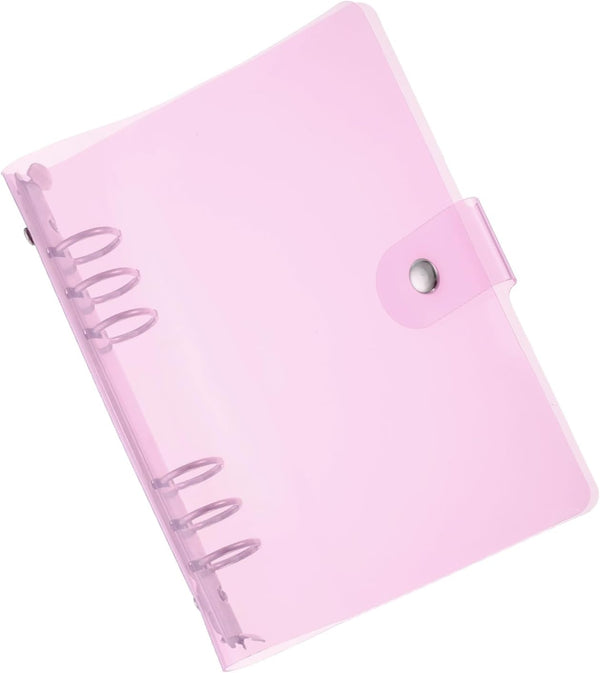 PATIKIL A6 Clear Binder Cover, Soft PVC Loose Leaf Protector, Refillable Notebook Shell with Snap Button Closure, Purple