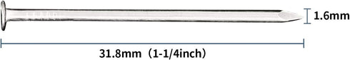 450pcs Hardware Nails, 1-1/4‘’ × 16 Ga Nickel Plated Hanging Nails for Various Projects